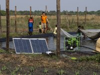 Solar water pump helping with pumping the water in or out (photo by Michal Černý)