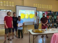 Ceremonial handing over of certificates for each participant (from left: Petr Němec, Jan Staš, training participant, Jaromír Novák, Stanislav Flekač)