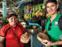 Vendor of Dracotium tubers in the central market of Tocache - San Martin