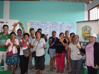 5.Photo with farmers from village Pimental after a focus group discussion about TR&amp;T growing in their area. Campoverde - Ucayali