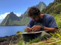 prof Pastuší Tobolka during his extraordinary finding of ne orchid - Cocosinia Lupus