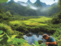 The team during their on field research in Samoan mountains