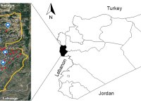 Study area map with red points referring to the sampled locations