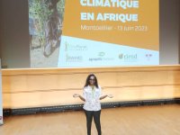 Esther during the conference "CLIMATE CHANGE IN AFRICA" in Montpelliere