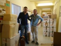 With his supervisor during moving FTZ Herbarium to a new space