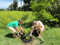 Jan Staš demonstrating the use of biochar