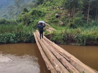 Jeremy Brendan Gratton_Uganda_Hiking Bridge Crossing