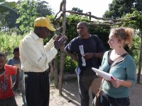 Students collecting data in the field