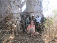 Anna Chládová with rangers from Chyulu Hills National Park during the sampling of baobabs in Kenya
