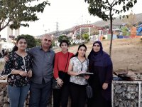A Kurdish household members have been interviewed  for data collection in a public park- Iraqi Kurdistan Sulaymaniyah city