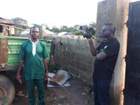 Ireti Emmanuel Adesida doing a video interview with an extension agent at Moba Local Government Area of Ekiti state, Nigeria on e-wallet adoption in Nigeria.