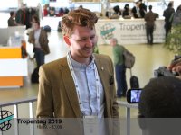 Hynek Roubík Ph.D. during an interview by the student reporters