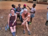 Liz Clifton, Ed Vargo and local kids