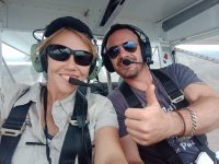 Selfie with the pilot during the aerial survey