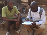 Kwadwo Dei collecting data, Ghana