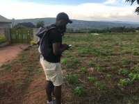 In the field with young farmers in Rwanda