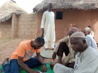 Interviewing farmers about climate change, Nigeria