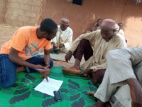 Interviewing farmers about climate change, Nigeria